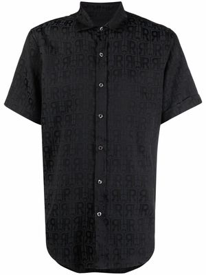 John Richmond monogram-print short-sleeved shirt - Black