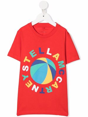 Stella McCartney Kids logo-print T-shirt - Red