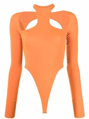 ALESSANDRO VIGILANTE cut-out halterneck bodysuit - Orange