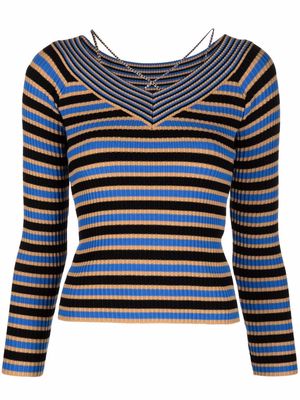 Andersson Bell striped rib-knit jumper - Black