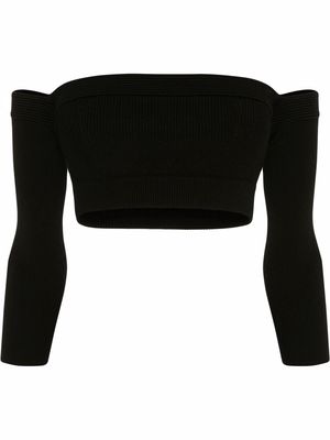Alexander McQueen long-sleeve bandeau top - Black