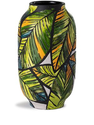 Nuove Forme tropical embossed ceramic vase - Brown