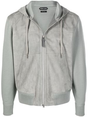 TOM FORD contrast-sleeves hooded jacket - Grey