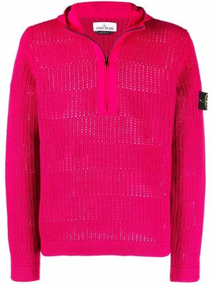 Stone Island Compass Badge knitted hoodie - Pink