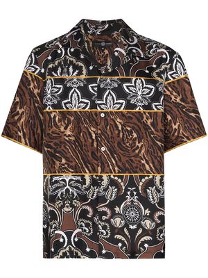Edward Crutchley patchwork silk shirt - Brown
