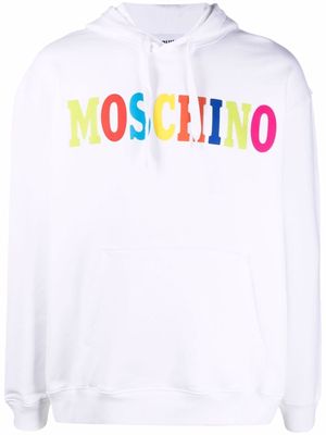 Moschino colour-blocked logo hoodie - White