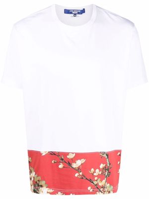 Junya Watanabe MAN floral-print panelled T-Shirt - White