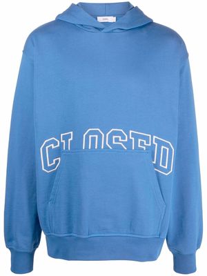 Closed logo-embroidered organic cotton hoodie - Blue