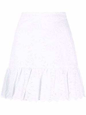 Michael Michael Kors floral-lace cotton skirt - White