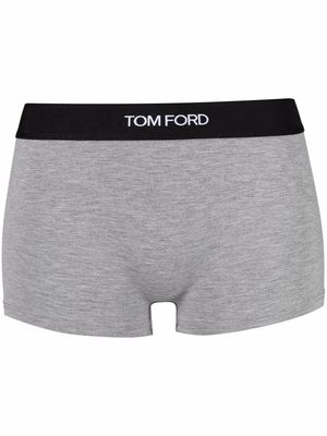 TOM FORD logo embroidered short briefs - Grey