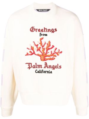Palm Angels Coral mix knit sweatshirt - Neutrals