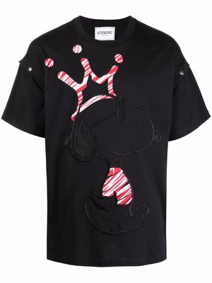 Iceberg embroidered-Snoopy T-shirt - Black