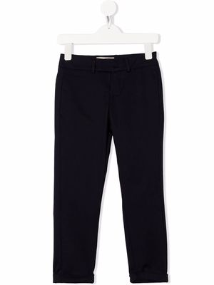 ELIE SAAB JUNIOR logo patch tapered trousers - Blue