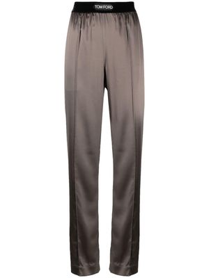 TOM FORD straight-leg silk-blend trousers - Grey