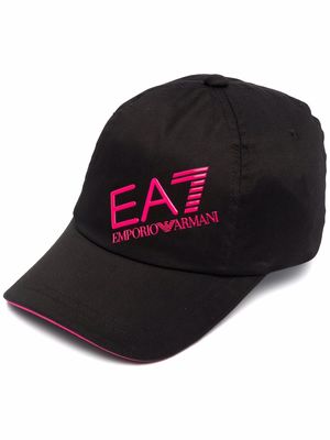 Ea7 Emporio Armani embossed-logo cotton cap - Black