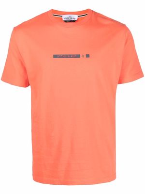 Stone Island logo-print cotton T-shirt - Orange