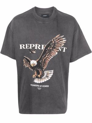 Represent eagle-print T-shirt - Grey