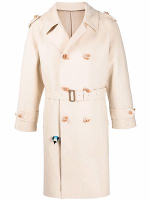Doublet bird-appliqué trench coat - Neutrals