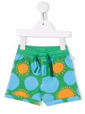 Stella McCartney Kids graphic-print elasticated-waist shorts - Green