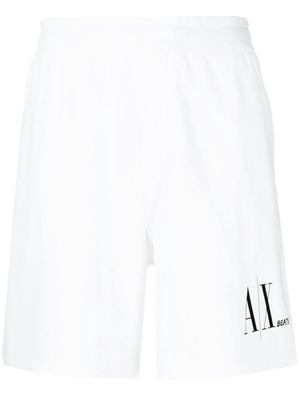 Armani Exchange logo-print bermuda shorts - White
