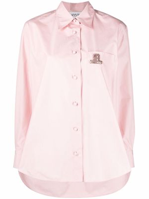 LANVIN Strass crystal-logo shirt - Pink