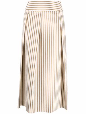 Manuel Ritz striped high-waist midi skirt - White