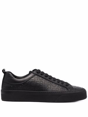 Iceberg perforated-logo leather sneakers - Black
