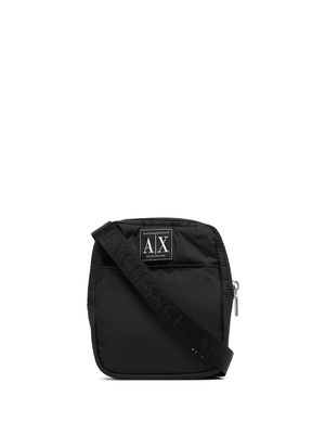 Armani Exchange logo-patch crossbody bag - Black