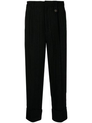 Bed J.W. Ford metallic-threaded cropped trousers - Black