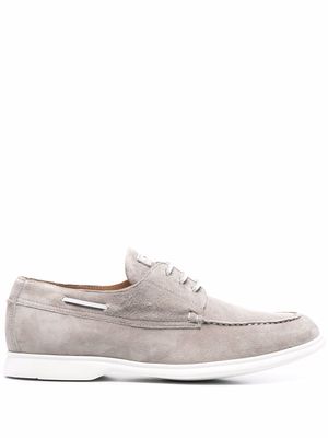 Kiton lace-up suede boat shoes - Grey