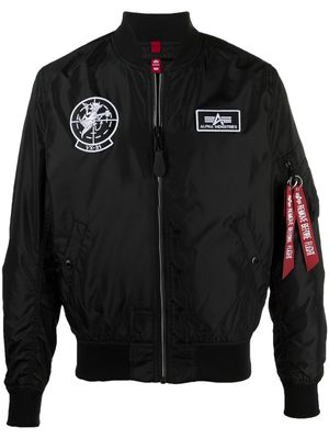 Alpha Industries logo-patch bomber jacket - Black