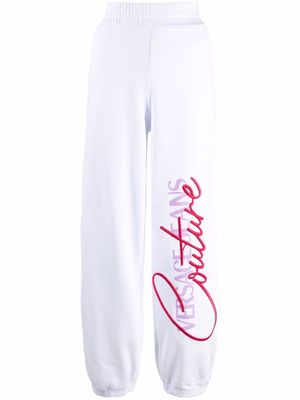 Versace Jeans Couture embroidered logo track trousers - White