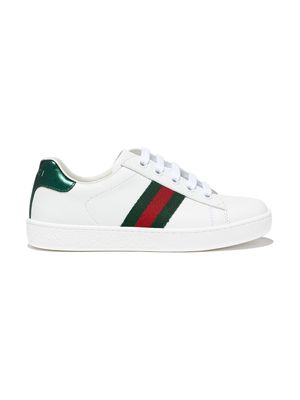 Gucci Kids Ace Web-stripe sneakers - White