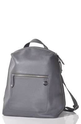 PacaPod Hartland Leather Convertible Diaper Backpack in Pewter Leather