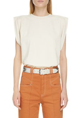Isabel Marant Zutti Pleated Cotton T-Shirt in White