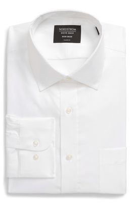 Nordstrom Classic Fit Non-Iron Solid Dress Shirt in White Brilliant