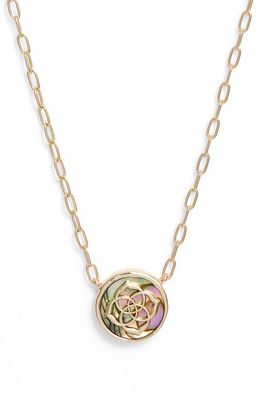Kendra Scott Stamped Dira Pendant Necklace in Abalone Shell