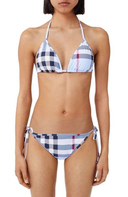 Burberry Cobb Check Two-Piece Swimsuit in Pale Blue Ip Check