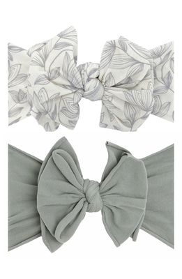 Baby Bling 2-Pack Bow Headbands in English Vine/Pewter