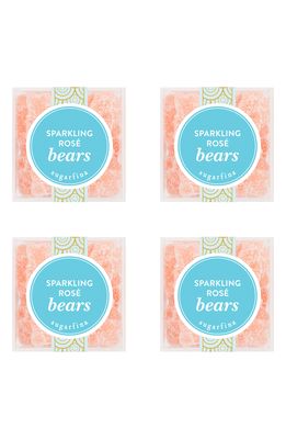 sugarfina Sparkling Rose Bears Set of 4 Candy Cubes in Red