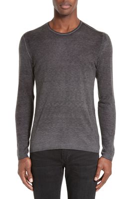 John Varvatos Silk & Cashmere Sweater in Medium Grey
