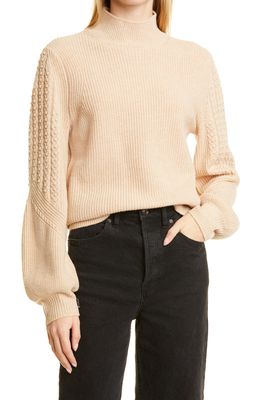 PAIGE Monica Puff Sleeve Wool Blend Sweater in Ivory