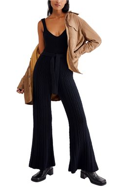 Free People Montecito Cable Sleeveless Jumpsuit in Black