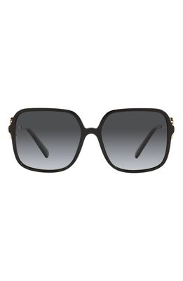 Valentino 59mm Gradient Polarized Square Sunglasses in Black/Grey Gradient Polarized