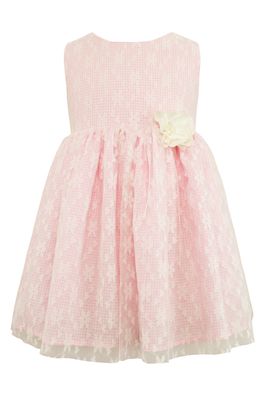 Popatu Lace Over Gingham Dress in Pink