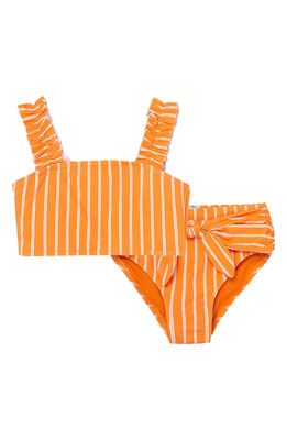 Habitual Habital Kids' Stripe Two-Piece Swimsuit in Orange