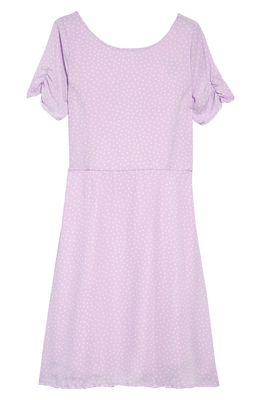 Ava & Yelly Kids' Pebble Polka Dot Princess Seam Dress in Lilac