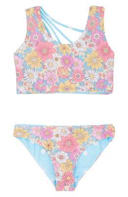 Feather 4 Arrow Kids' Summer Sun Floral & Polka Dot Reversible Two-Piece Swimsuit in Floral Print