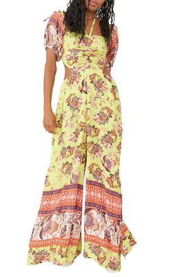 Free People Bali Citrus Skies Jumpsuit in Lime Combo