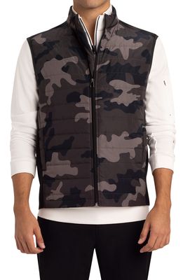 Bugatchi Camo Quilted Cotton Vest in Black